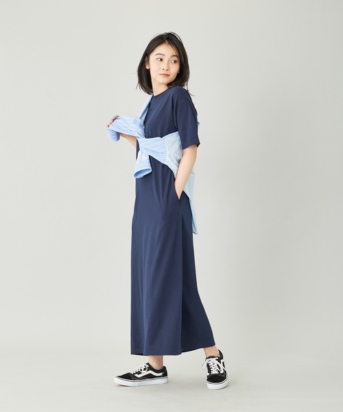 BABU-BU(バブーブ)の「ALINE CUT SAW TEE ONEPIECE(ワンピース・レディース・ネイビー/グレー・ONE SIZE)」の9枚目の写真
