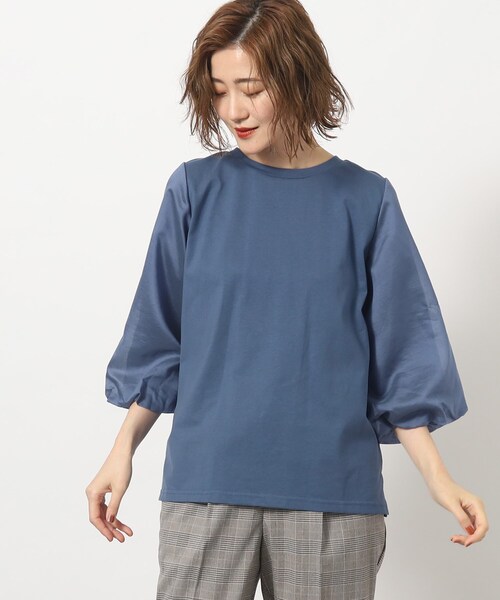 grove（グローブ）の「◆ブラウスライクなお袖のバルーンが可愛い！1枚で着映えするデザインカットソー（Tシャツ/カットソー・レディース・オフホワイト/ブルー/ブラック・02/03/01/05/04）」の7枚目の写真