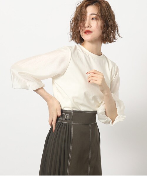 grove（グローブ）の「◆ブラウスライクなお袖のバルーンが可愛い！1枚で着映えするデザインカットソー（Tシャツ/カットソー・レディース・オフホワイト/ブルー/ブラック・02/03/01/05/04）」の14枚目の写真