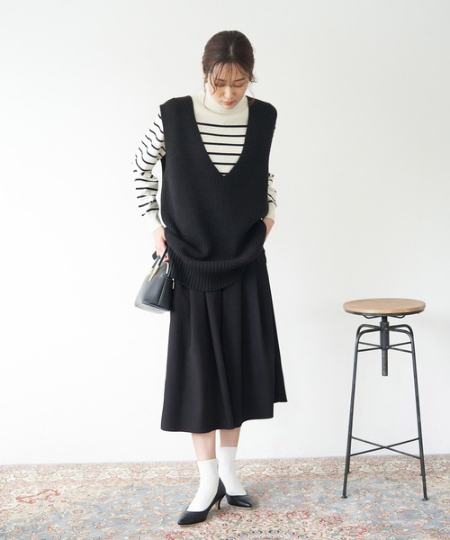 ROPE' PICNIC（ロペピクニック）の「シワになりにくい・アンチピリング/きれいめイージースカーチョ（その他パンツ・レディース・ブラック/オフホワイト/チャコールグレー・40/38/36）」の7枚目の写真