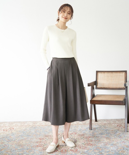 ROPE' PICNIC（ロペピクニック）の「シワになりにくい・アンチピリング/きれいめイージースカーチョ（その他パンツ・レディース・ブラック/オフホワイト/チャコールグレー・40/38/36）」の9枚目の写真