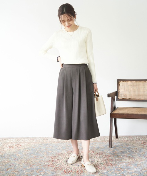 ROPE' PICNIC（ロペピクニック）の「シワになりにくい・アンチピリング/きれいめイージースカーチョ（その他パンツ・レディース・ブラック/オフホワイト/チャコールグレー・40/38/36）」の10枚目の写真