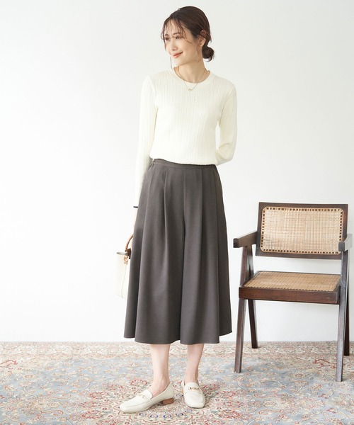 ROPE' PICNIC（ロペピクニック）の「シワになりにくい・アンチピリング/きれいめイージースカーチョ（その他パンツ・レディース・ブラック/オフホワイト/チャコールグレー・40/38/36）」の11枚目の写真