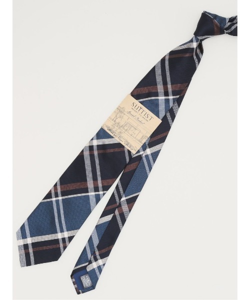 スーティスト 日本製 シルクチェック柄 ネクタイ 8.0cm幅