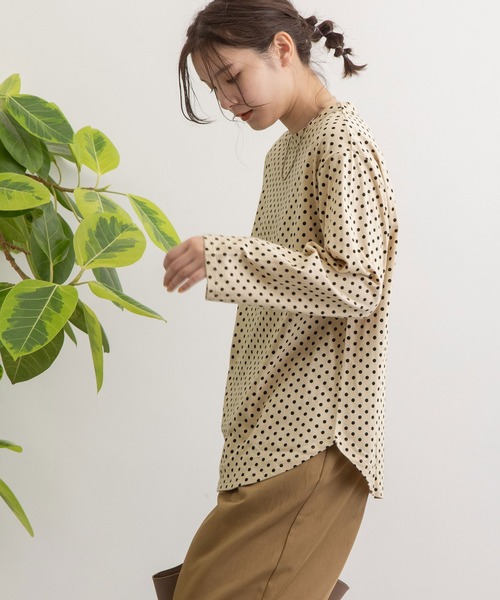 POU DOU DOU（プードゥドゥ）の「クラシックパターンロンTee（Tシャツ/カットソー・レディース・ライトブルー/レンガ/ブラック/キナリ・3）」の6枚目の写真