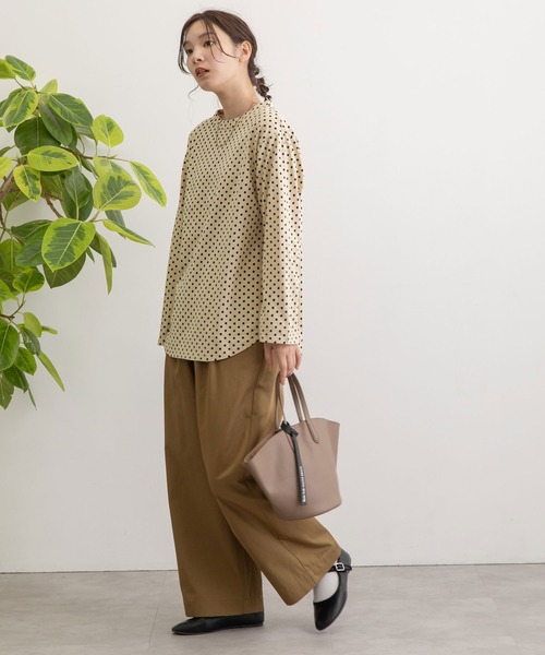 POU DOU DOU（プードゥドゥ）の「クラシックパターンロンTee（Tシャツ/カットソー・レディース・ライトブルー/レンガ/ブラック/キナリ・3）」の9枚目の写真