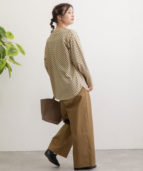 POU DOU DOU（プードゥドゥ）の「クラシックパターンロンTee（Tシャツ/カットソー・レディース・ライトブルー/レンガ/ブラック/キナリ・3）」の10枚目の写真