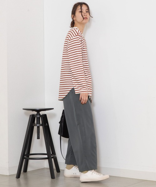 POU DOU DOU（プードゥドゥ）の「クラシックパターンロンTee（Tシャツ/カットソー・レディース・ライトブルー/レンガ/ブラック/キナリ・3）」の16枚目の写真