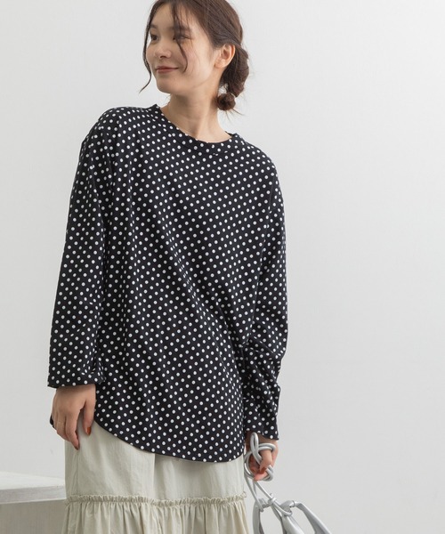 POU DOU DOU（プードゥドゥ）の「クラシックパターンロンTee（Tシャツ/カットソー・レディース・ライトブルー/レンガ/ブラック/キナリ・3）」の17枚目の写真