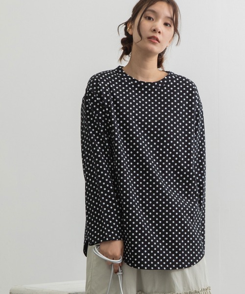 POU DOU DOU（プードゥドゥ）の「クラシックパターンロンTee（Tシャツ/カットソー・レディース・ライトブルー/レンガ/ブラック/キナリ・3）」の21枚目の写真