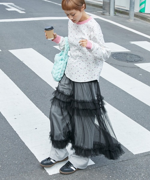 forksy.(フォルクシー)の「【forksy.】小花柄リンガーワッフルロンT(Tシャツ/カットソー・レディース・オフホワイト/杢グレー/アイボリー/キナリ/ホワイト系その他・FREE)」の8枚目の写真