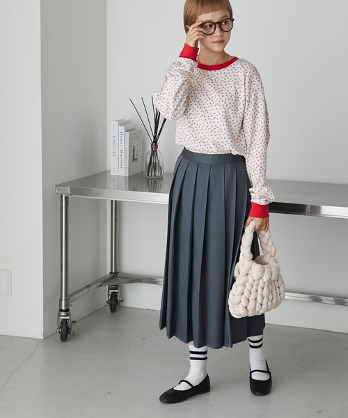 forksy.(フォルクシー)の「【forksy.】小花柄リンガーワッフルロンT(Tシャツ/カットソー・レディース・オフホワイト/杢グレー/アイボリー/キナリ/ホワイト系その他・FREE)」の21枚目の写真