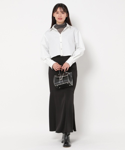 mysty woman（ミスティウーマン）の「シアーラメハイネックインナー　977533（Tシャツ/カットソー・レディース・アイボリー/チャコールグレー/ブラウン/オレンジ/ブルー系その他・FREE）」の8枚目の写真