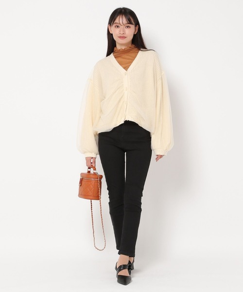 mysty woman（ミスティウーマン）の「シアーラメハイネックインナー　977533（Tシャツ/カットソー・レディース・アイボリー/チャコールグレー/ブラウン/オレンジ/ブルー系その他・FREE）」の10枚目の写真