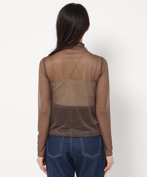 mysty woman（ミスティウーマン）の「シアーラメハイネックインナー　977533（Tシャツ/カットソー・レディース・アイボリー/チャコールグレー/ブラウン/オレンジ/ブルー系その他・FREE）」の14枚目の写真