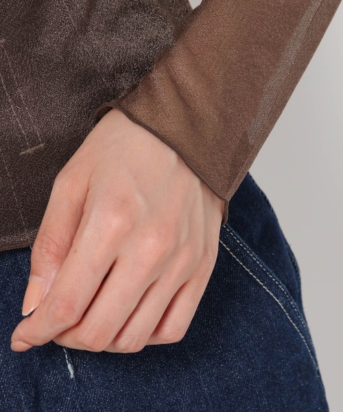 mysty woman（ミスティウーマン）の「シアーラメハイネックインナー　977533（Tシャツ/カットソー・レディース・アイボリー/チャコールグレー/ブラウン/オレンジ/ブルー系その他・FREE）」の17枚目の写真