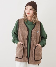 CUBE SUGAR | シープボア異素材パイピングベスト(ベスト)