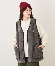 CUBE SUGAR | シープボア異素材パイピングベスト(ベスト)