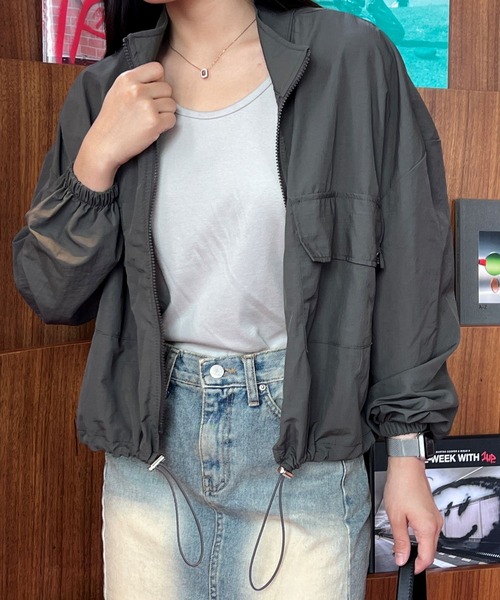 3.3 Field Trip （3.3フィールドトリップ）の「3.3 Field Trip／ストリングポケットジャケット 2978688（ブルゾン・レディース・チャコール/ブラック・FREE）」の2枚目の写真