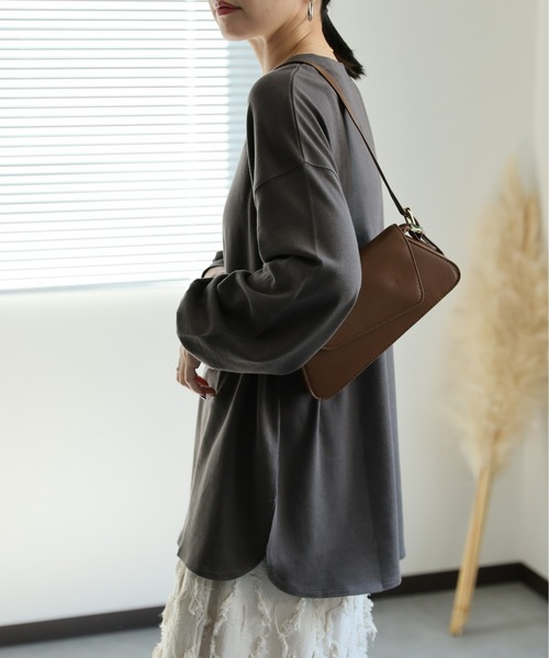 ap retro（アプレトロ）の「【ap retro basic】クルーネックTシャツ / ロンT / 長袖T（Tシャツ/カットソー・レディース・オフホワイト/チャコールグレー/ライトグレー/ブラック・FREE）」の6枚目の写真