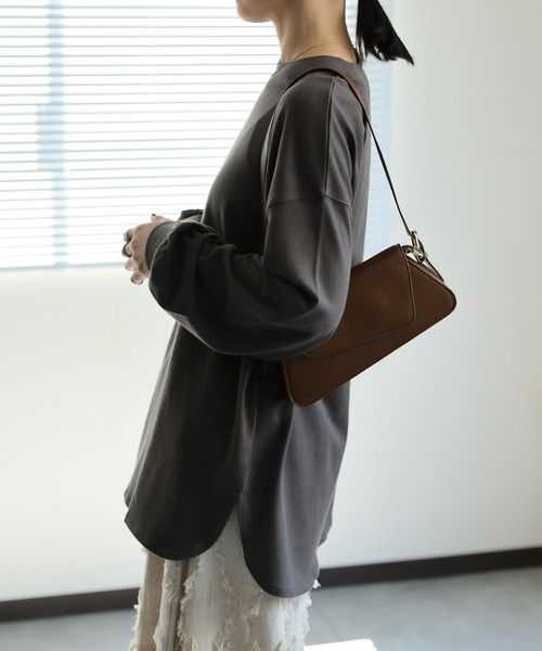 ap retro（アプレトロ）の「【ap retro basic】クルーネックTシャツ / ロンT / 長袖T（Tシャツ/カットソー・レディース・オフホワイト/チャコールグレー/ライトグレー/ブラック・FREE）」の7枚目の写真