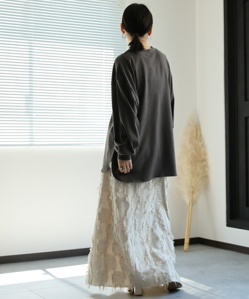 ap retro（アプレトロ）の「【ap retro basic】クルーネックTシャツ / ロンT / 長袖T（Tシャツ/カットソー・レディース・オフホワイト/チャコールグレー/ライトグレー/ブラック・FREE）」の17枚目の写真