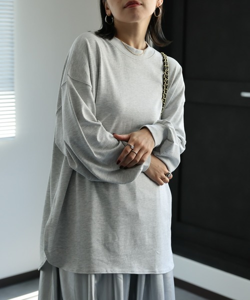 ap retro（アプレトロ）の「【ap retro basic】クルーネックTシャツ / ロンT / 長袖T（Tシャツ/カットソー・レディース・オフホワイト/チャコールグレー/ライトグレー/ブラック・FREE）」の21枚目の写真