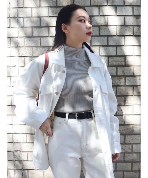 EVRIS（エヴリス）の「タートルショートニット（ニット/セーター・レディース・ホワイト/ブラック/ネイビー/グレー・FREE）」の3枚目の写真