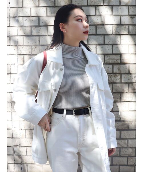 EVRIS（エヴリス）の「タートルショートニット（ニット/セーター・レディース・ホワイト/ブラック/ネイビー/グレー・FREE）」の21枚目の写真