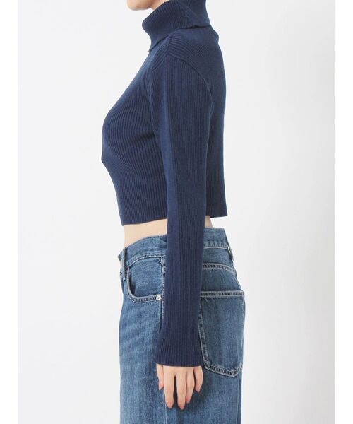 EVRIS（エヴリス）の「タートルショートニット（ニット/セーター・レディース・ホワイト/ブラック/ネイビー/グレー・FREE）」の7枚目の写真