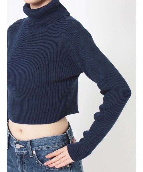 EVRIS（エヴリス）の「タートルショートニット（ニット/セーター・レディース・ホワイト/ブラック/ネイビー/グレー・FREE）」の10枚目の写真