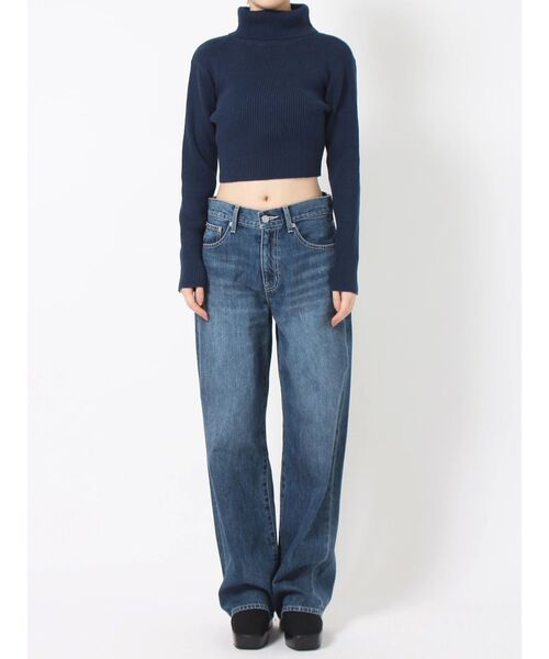 EVRIS（エヴリス）の「タートルショートニット（ニット/セーター・レディース・ホワイト/ブラック/ネイビー/グレー・FREE）」の12枚目の写真