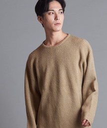 【NO ID.】Premium Light Knit Crew Neck Big Pullover / プレミアム ライト ニット クルーネック ビッグ プルオーバー