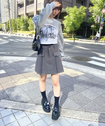 SPIGA | フェイクポケットフロントプリーツミニスカート(スカート)