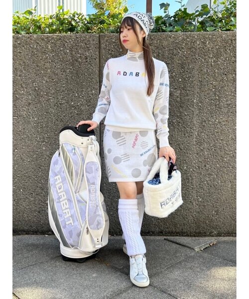 adabat（アダバット）の「◆【洗える】 ランダムロゴデザイン モックネック 長袖セーター（ニット/セーター・レディース・ホワイト・38/40/42/36）」の15枚目の写真