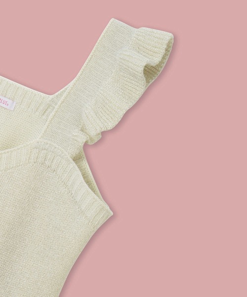 Right-on(ライトオン)の「【VIVIAN BLUE】ラメニットビスチェレイヤード(ニット/セーター・キッズ・ホワイト/レッド・150/120/130/140)」の14枚目の写真