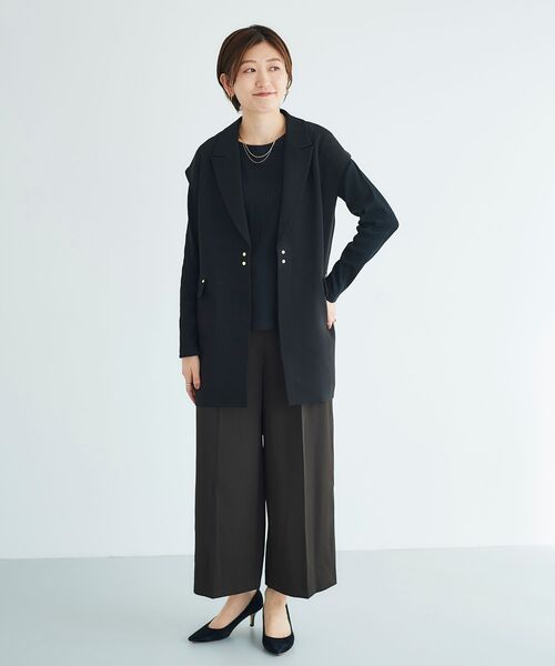 le.coeur blanc（ルクールブラン）の「テーラードジレ（ベスト・レディース・ベージュ/ブラック・38）」の5枚目の写真