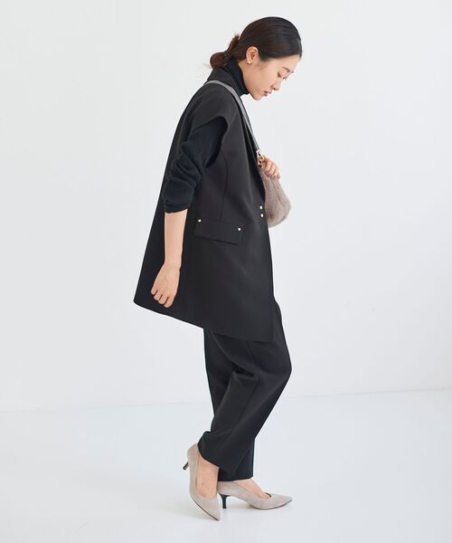 le.coeur blanc（ルクールブラン）の「テーラードジレ（ベスト・レディース・ベージュ/ブラック・38）」の11枚目の写真