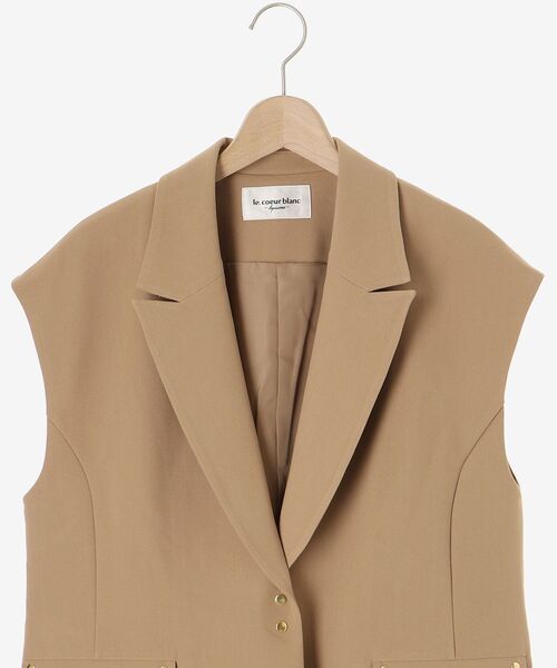 le.coeur blanc（ルクールブラン）の「テーラードジレ（ベスト・レディース・ベージュ/ブラック・38）」の16枚目の写真