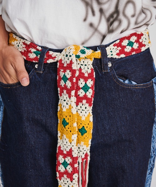 DISCOVERED（ディスカバード）の「CROCHET KNIT BELT（ベルト・メンズ・ブラック/ベージュ・FREE）」の6枚目の写真