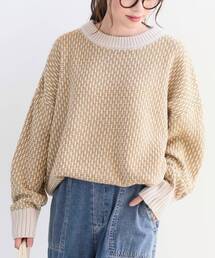 変わり編みニットプルオーバー