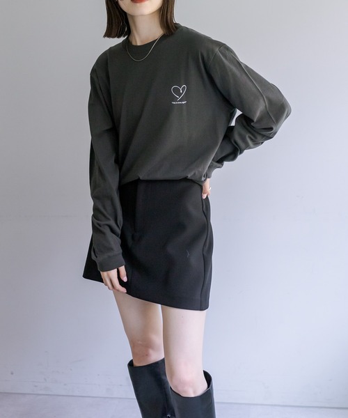 mystic（ミスティック）の「30th Anniversary ロングTシャツ（Tシャツ/カットソー・レディース・オフホワイト/チャコールグレー・FREE）」の9枚目の写真