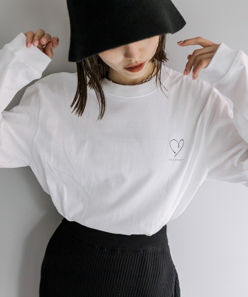mystic（ミスティック）の「30th Anniversary ロングTシャツ（Tシャツ/カットソー・レディース・オフホワイト/チャコールグレー・FREE）」の12枚目の写真