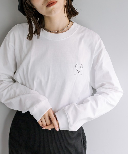 mystic（ミスティック）の「30th Anniversary ロングTシャツ（Tシャツ/カットソー・レディース・オフホワイト/チャコールグレー・FREE）」の16枚目の写真