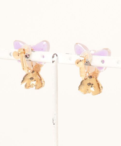 tone（トーン）の「【ainoko Labo】feminine ribbon teddy bear earrings(MA)（イヤリング・レディース・パープル・FREE）」の2枚目の写真