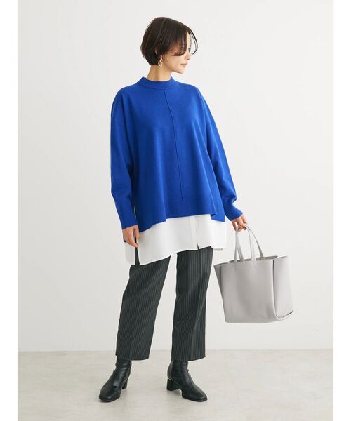 Green　Parks（グリーンパークス）の「もちやわモックネックプルオーバー（Tシャツ/カットソー・レディース・イエロー/杢グレー/ライトベージュ/ブルー/ブラック/パープル・FREE）」の14枚目の写真