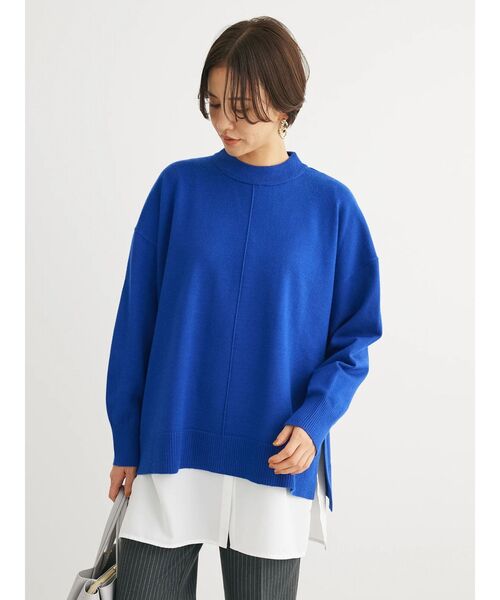 Green　Parks（グリーンパークス）の「もちやわモックネックプルオーバー（Tシャツ/カットソー・レディース・イエロー/杢グレー/ライトベージュ/ブルー/ブラック/パープル・FREE）」の17枚目の写真