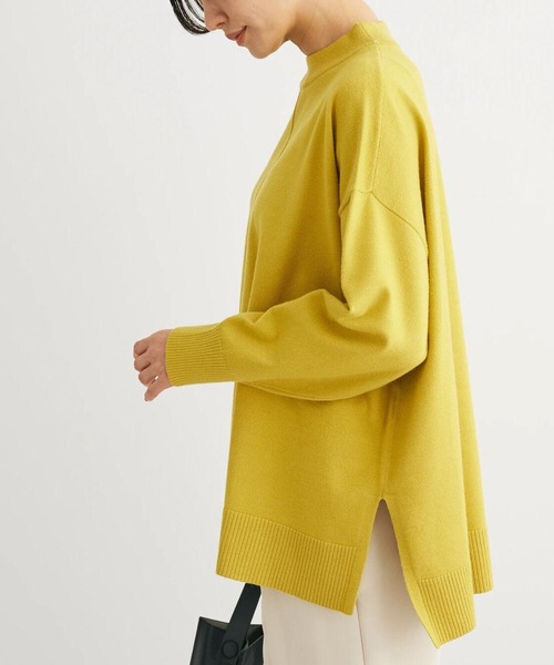 Green　Parks（グリーンパークス）の「もちやわモックネックプルオーバー（Tシャツ/カットソー・レディース・イエロー/杢グレー/ライトベージュ/ブルー/ブラック/パープル・FREE）」の6枚目の写真