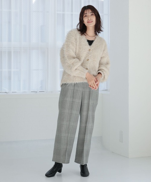 Elura（エルーラ）の「シャギーカーディガン ファーカーディガン（カーディガン/ボレロ・レディース・ブラウン系その他2/チャコールグレー/アイボリー・FREE）」の9枚目の写真