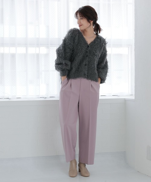 Elura（エルーラ）の「シャギーカーディガン ファーカーディガン（カーディガン/ボレロ・レディース・ブラウン系その他2/チャコールグレー/アイボリー・FREE）」の15枚目の写真